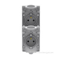 Twin French Power Outlet with Shutter